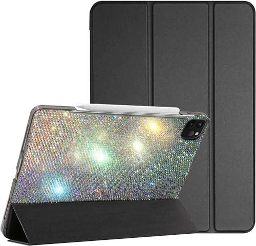 Bling Rhinestone Case Compatible with iPad Pro 11 Inch M4(2024, 5th Gen) Models: A2836, A2837, A3006-High Quality Hand Glued Diamond,Glitter Sparkle Fashion Luxury Shiny Crystal Hard Shell