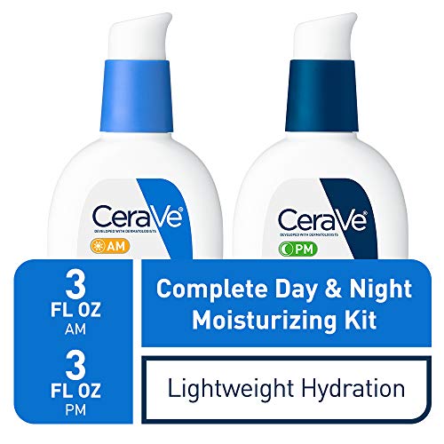 CeraVe Day & Night Face Lotion Skin Care Set | Contains AM with SPF 30 and PM Face Moisturizer | Fragrance Free