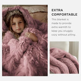 Bedsure Soft Dusty Pink Throw Blanket for Couch, Fluffy Fuzzy Blankets & Throws for Bed, Sofa, Cozy Plush Sherpa Fleece Faux Fur Blanket, Thick Warm Christmas Blanket Gifts for Women, Men, 50x60