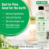 Fly Away Fruit Fly Liquid Lure - Trap Fruit Flies Fast. Safe Around Food. Fruit Fly Trap Indoor Bait for Kitchens, Restaurants, and Bars. Use Alone or as Refill for Fly Away Fruit Fly Trap Kit (12 oz)