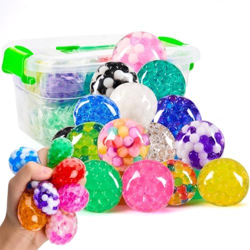 JOYIN Mini Stress Ball, Random 9 Pack for Adults, Squishy Toy Stress Relief Ball, Relieve Work Anxiety, Exercise Hand Flexibility, Valentines Day Party Favors