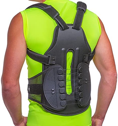 BraceAbility TLSO Full-Body Back Brace Support - Hard Postural Clamshell Jacket for Thoracic Kyphosis, Scoliosis, Scheuermann's Disease, Posture Correction, Post-Surgery Recovery (Small)