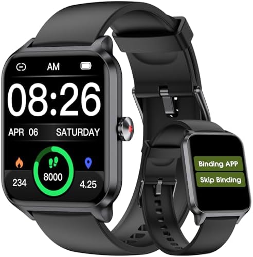 Smart Watch No App/Phone Required,42mm Smartwatch for Women Men,Fitness Tracker Watch with Heart Rate Monitor,Sleep Tracker,Pedometer,Step Counter,IP68 Waterproof, for Android iOS Phones