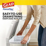 Glad ForceFlex Drawstring Trash Bags, 13 Gal, Fragrance Free, 110 Ct, Pack May Vary