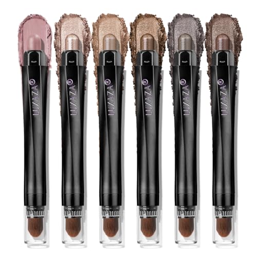 Neutral Eyeshadow Stick Makeup Set, Metallic Shimmer Matte Cream Eye Shadow Eyeliner Brightener Pencil Crayon - Classic 6PCS A016