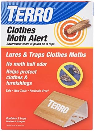 TERRO T720 Clothes Moth Alert Traps - 2 Non-Toxic, Safe Clothes Moth Traps