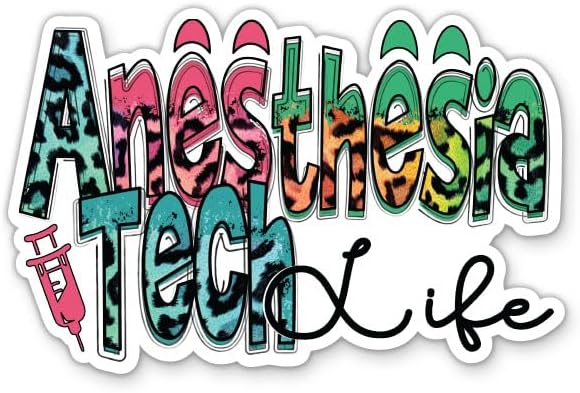 Anesthesia Tech Life Stickers - 2 Pack - Waterproof Vinyl for Car, Phone, Water Bottle, Laptop - Anesthesia Tech Decals (2-Pack)