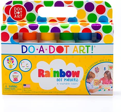 Do A Dot Art! Markers 6-Pack Rainbow Washable Paint Markers, The Original Dot Marker, Activity Craft Coloring Supplies for Kids and Toddlers