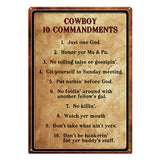 Rivers Edge Products Warning Cowboy 10 Commandment Sign