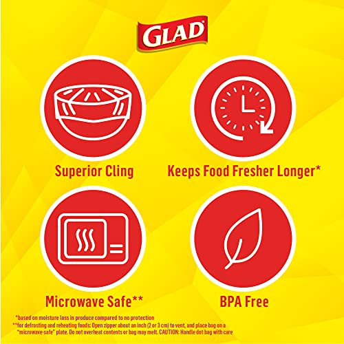 Glad Cling N Seal Plastic Food Wrap, 300 Square Foot Roll - 4 Pack (Package May Vary)