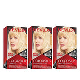 Revlon Permanent Hair Color, Permanent Hair Dye, Colorsilk with 100% Gray Coverage, Ammonia-Free, Keratin and Amino Acids, 03 Ultra Light Sun Blonde, 4.4 Oz (Pack of 3)