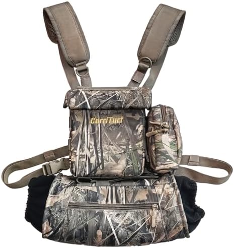 Binoculars Harness with Rangefinder Pouch - Lightweight, Silent, Magnetic Closure, Hand Warmer Pockets, for Hunting