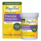 MegaFood Baby & Me 2 Prenatal Probiotic - Vegetarian Pregnancy Prebiotics and Probiotics for Women, Digestive Health & Immune Support with Vitamin B6 for Morning Sickness Relief - 30 Capsules