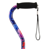 NOVA Designer Walking Cane with Offset Handle, Lightweight Adjustable Walking Stick with Carrying Strap, “Maui Flowers” Design