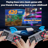 Wireless Retro Game Console, ANGFA Classic Mini Gaming Console, Built-in 620 Video Games with 2 Classic Wireless Controllers, AV Output 8-Bit Game System - Plug and Play, Nostalgia Gifts