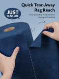 Fantasticlean Microfiber Cleaning Cloth Roll -75 Pack, Tear Away Towels, 12" x 12", Reusable Washable Rags (Navy Blue)