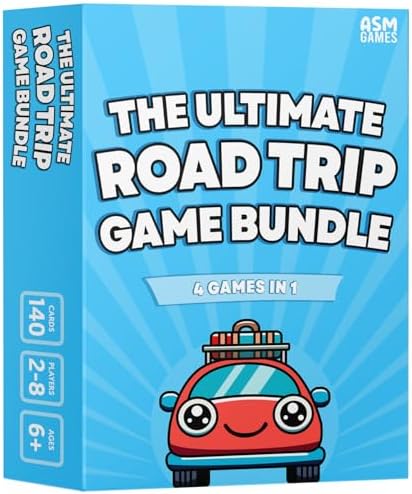 The Ultimate Road Trip Game Bundle, a 4-in-1 Car Game for Kids and Adults, Filled with Must-Have Travel Activities and Road Trip Activities