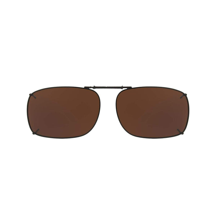 SOLAR SHIELD Clip-on Polarized Sunglasses Size 52 Rec 1 Brown Full Frame NEW by Solar Shields