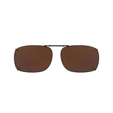 SOLAR SHIELD Clip-on Polarized Sunglasses Size 52 Rec 1 Brown Full Frame NEW by Solar Shields