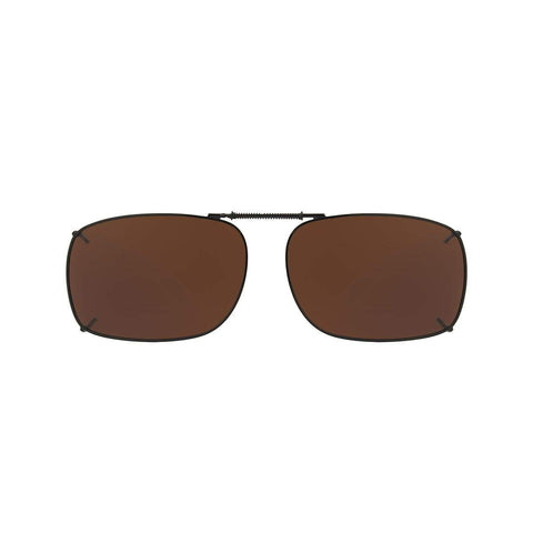 SOLAR SHIELD Clip-on Polarized Sunglasses Size 52 Rec 1 Brown Full Frame NEW by Solar Shields