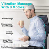AOVOJRM Seat Massager,Vibrating Back Massager for Chair Massage Cushion ,9 Nodes to Relieve Stress Pain, Home Office,Christmas Gifts Women/Men/Mom/Dad (Black)