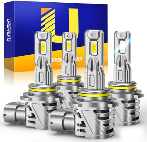 Ursprung 9005 9006 Fog Light Bulbs Combo, 60000LM 800% Super Brighter, 1:1 Mini Size with Cooling Fan, Truly Plug And Play, All-in-One, Pack of 4