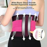T TIMTAKBO 2.0 Version Lower Back Brace for Pain Relief, Back Brace for Lifting at Work, Back Brace for Herniated Disc and Sciatica, Back Support Belt for Women (Red, S/M Fits 26"-32" Belly Waist)