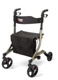 Carex Crosstour Rolling Walker Rollator - Rolling Walker with Seat - Folding, Euro Style Rollator, 4 Wheel Walker for Seniors- 300lb Capacity, Walker with Seat for Seniors