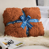 Bedsure Soft Burnt Orange Twin Blanket for Bed, Fluffy Fuzzy Blankets Twin Size for Couch, Sofa, Cozy Plush Sherpa Fleece Faux Fur Blanket, Thick Warm Christmas Blanket Gifts for Women, Men, 60x80