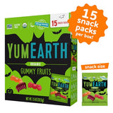 YumEarth Organic Halloween Gummy Fruits - Fruity Candy Snack Packs, Gluten Free Snacks for Kids - Allergy Friendly, Non-GMO, No Artificial Flavors or Dyes - Assorted Flavors, 7.5 oz (Pack of 15)