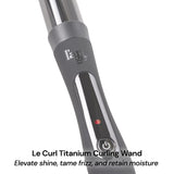 L'ANGE HAIR Le Curl Titanium Curling Wand | Professional Curling Iron for All Hair Types | Clip Free Hair Curler | Best Curling Wand for Relaxed Curls & Beach Waves | Black 1.25” (32MM)