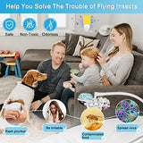 Flying Insect Trap Plug-in, 2023 Upgrade Bug Catcher Mosquito Fruit Fly Trap Gnat Killer Indoor, Safe Non-Toxic UV Bug Night Light Fly Trap with Sticky Pad for Flies, Gnats, Moths (1 Pack, White)