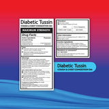 Diabetic Tussin DM Maximum Strength Cough Medicine with Chest Congestion Relief - 8 Fl oz - Liquid Cough Syrup, Safe for Diabetics, Berry Flavored (Pack of 4)