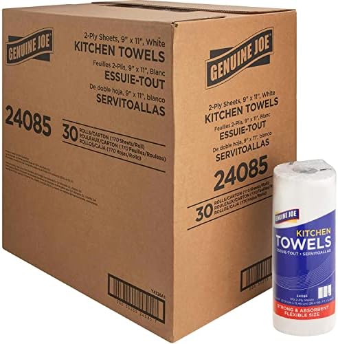 Genuine Joe 24085 Perforated Paper Towels, 9-Inch x11-Inch , 85Shts, 35/CT, White