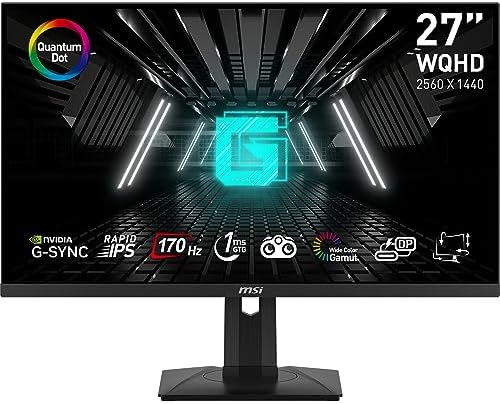 MSI G274QPF-QD, 27" Gaming Monitor, 2560 x 1440(QHD), IPS, 170Hz, FreeSync Premium, HDR400, HDMI, Displayport, USB C, Tilt, Black