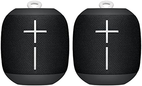 Logitech 2 Pack Ultimate Ears WONDERBOOM Super Portable Waterproof Bluetooth Speaker - Phantom Black (Renewed)