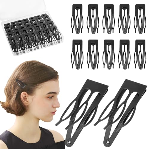 36 Pcs Black Snap Hair Clips, Hair Clips Metal Hair Barrettes Stocking Stuffers for Women Girls Hair Accessories Gift Christmas Gifts