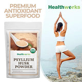 Healthworks Psyllium Husk Powder (16 Ounces / 1 Pound) | Raw | Certified Organic | Finely Ground Powder from India | Keto, Vegan & Non-GMO | Fiber Support