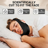 Anti Snore Chin Strap for CPAP Users, Snore Stopper with Adjustable Velcro, Chin Strap for Sleeping Comfortable Stop Snoring Solution, Anti Snoring Devices Breathable and Reusable, Black, M