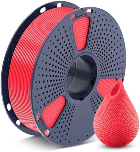 SUNLU 3D Printer Filament PETG Filament 1.75mm, Less Stringing Good Layer Adhesion High Toughness, PETG Filament 1.75 ±0.02mm, 1kg Spool(2.2lbs), PETG Red