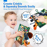 hahaland Baby Books 0-6 Months,Infant Tummy Time Toy High Contrast Sensory Baby Toys 6 to 12 Months Touch Feel Book Gift Christmas Stocking Stuffers for Boy Girl 0-3 Months Book Early Learning Toy