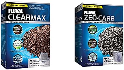 Fluval Aquarium Filter Media Replacement Bundle, 3-Pack ClearMax Phosphate Remover and Zeo-Carb
