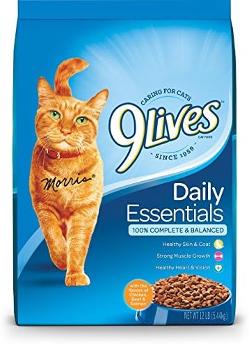 9Lives Daily Essentials Dry Cat Food With Chicken, Beef & Salmon Flavors, 12 lb Bag