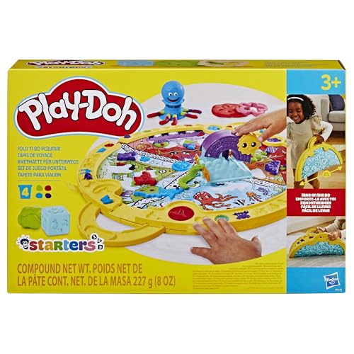 Play-Doh Fold & Go Playmat Starter Set with 19 Accessories, Preschool Toys for 3 Year Old Girls & Boys & Up, Kids Arts & Crafts