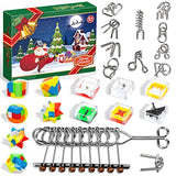 Advent Calendar 2024 for Kids - Christmas Gifts Brain Teaser Puzzles - Christmas Countdown Calendar Decoration Gift Box - 24 Pcs Metal Wire Puzzle Big Challenge for Adults Girls Boys Teens