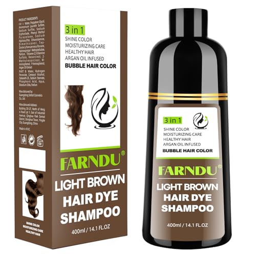 Light Brown Hair Dye Shampoo 3 in 1 for Gray Coverage Hair Color Shampoo for Women & Men Herbal Natural Hair Dye Shampoo Champu Para Canas Mujer