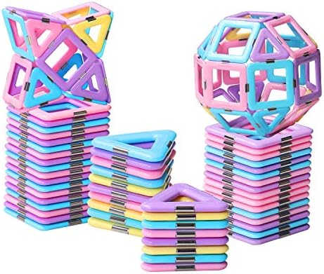 Magnetic Tiles Toys for 3 4 5 6 7 8+ Year Old Boys Girls Upgrade Macaron Castle Blocks Building Set for Toddlers STEM Creativity/Educational Toys for Kids Age 3-6 Christmas Birthday Gifts
