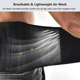 FREETOO Air Mesh Back Brace for Men Women Lower Back Pain Relief with 7 Stays, Adjustable Back Support Belt for Work, Anti-skid Lumbar Support for Sciatica Scoliosis (XXL(waist:53''-67''), Black)