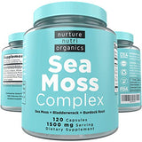 Nurture Nutri Organic Sea Moss Complex - 120 Irish Sea Moss Capsules | Sea Moss Organic | Irish Sea Moss Organic Raw | Seamoss Raw Organic | Sea Moss and Bladderwrack Capsules | Seamoss Pills |