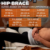 Incrediwear Hip Brace – Hip Brace for Women and Men, Supports Hip Pain Relief and Aids Hip Injury Recovery, Reduces Swelling, Designed for Support, Comfort, & Mobility (Left Leg, Medium)